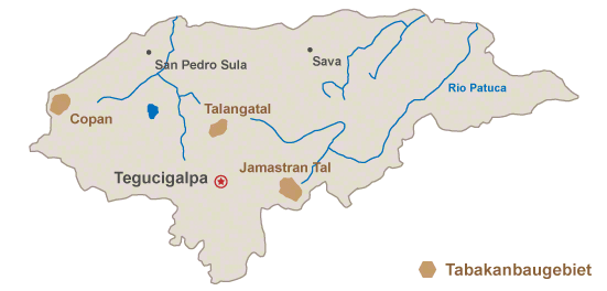 Honduras Tabakanbaugebiete